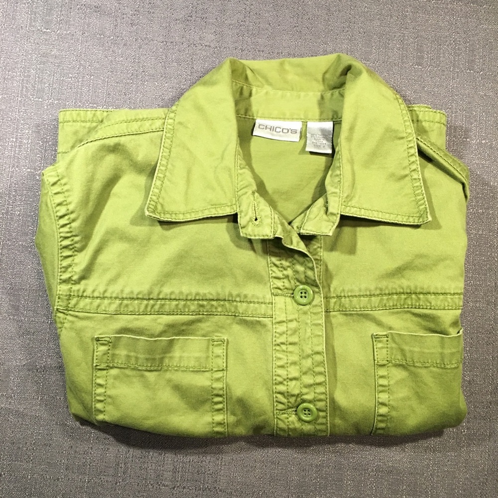 CHICOS Button Up Jacket Shirt - L